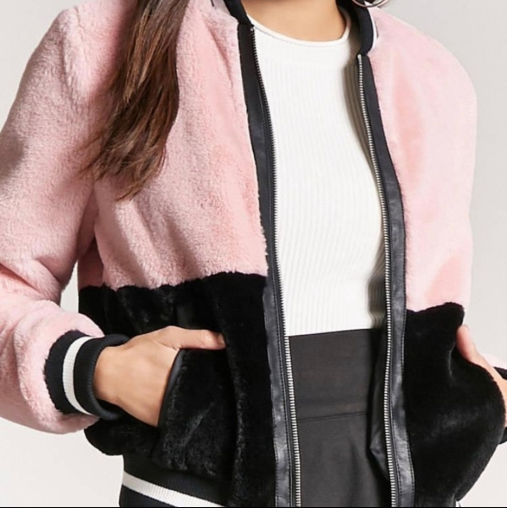 Forever 21 fur bomber jacket